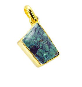 Riyogems Turquoise 18 C Gold Plating Ballerina Pendants L 2.1in Gpptur-82056