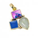 Riyogems Multi Prehnite Fine Gold Plated Celtic Pendant L 1.5in Gppmul-52003