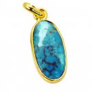 Riyogems Turquoise Gold Plate Manufacturer Bangle Pendants L 2.1in Gpptur-82039