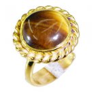 Riyo Tiger Eye Gold Polish Wedding Bands Sz 7.5 Gprtey7.5-80040