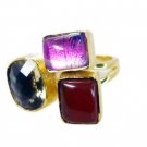 Riyo  Red Onyx Gold Plated Designs Wedding Bands Sz 8 Gprmul8-53001