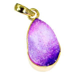 Riyogems Druzy Drusy 18 C Gold Plated Owl Pendant L 1.2in Gppdru-24045