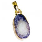Riyogems Druzy Drusy Copper Gold Plated Double Strand Pendants L 1.2in Gppdru-24