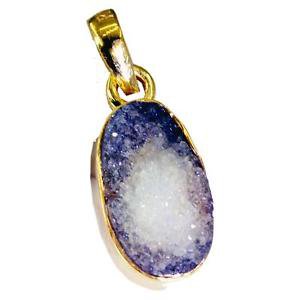 Riyogems Druzy Drusy Copper Gold Plated Double Strand Pendants L 1.2in Gppdru-24