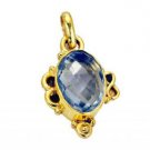 Riyogems Green Amethyst 18c Gold Plated Goth Pendants L 1.2in Gppgam-28013
