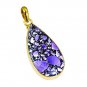 Riyogems Turquoise 18kt Y Gold Plating Abstract Pendant L 2.1in Gpptur-82009