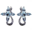 Riyo A Blue Topaz 925 Solid Sterling Silver Hypoallergenic Earring L 0.5in Sebto