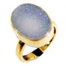 Riyo Druzy Drusy 18.Kt Y Gold Plated Claddagh Ring Sz 8 Gprdru8-24019