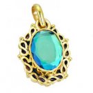 Riyogems Dichroic Glass Base Matel Y Gold Goth Pendants L 1.2in Gppdgl-22044