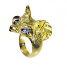 Riyo   Gemstone  18kt Gold Plated Squirrel Ring Gprsqu70-310002
