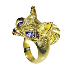 Riyo   Gemstone  18kt Gold Plated Squirrel Ring Gprsqu70-310002
