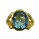Riyo A Blue Topaz Cz  18kt Gold Plated Sparkly Ring Gprbtcz65-92124