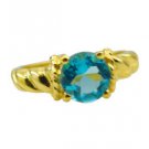 Riyo A Blue Topaz Cz  18kt Gold Plated Sophisticated Ring Gprbtcz70-92101