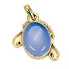 Riyogems Blue Chalcedony 18 Ct Y.G. Plated Key Pendant L 1.5in Gppbch-8024