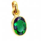 Riyogems Emerald Cz Gold Plated Costume Intricate Pendant L 1.2in Gppemcz-96027