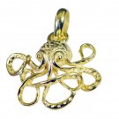 Riyogems A Plain Copper 18kt Gold Plated Octopus Pendant L 1.5in Gppoct-250001