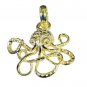 Riyogems A Plain Copper 18kt Gold Plated Octopus Pendant L 1.5in Gppoct-250001