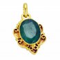 Riyogems Indi Emerald 18 Kt Y Gold Plating Halo Pendants L 1.2in Gppiem-32036
