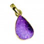 Riyogems Druzy Drusy 18c Y Gold Plated Peace Pendants L 1.2in Gppdru-24046