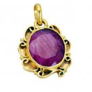 Riyogems Indi Ruby 18.Kt Gold Plating Endless Strand Pendant L 1.5in Gppiru-3402
