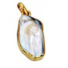 Riyogems Shell Pearl 18.Kt Y Gold Plating Dangle Pendant L 1.5in Gppshe-72008