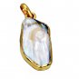 Riyogems Shell Pearl 18.Kt Y Gold Plating Dangle Pendant L 1.5in Gppshe-72008