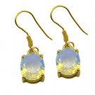 Riyogems White Fire Opal Cz Copper 18kt Gold Plated Toe Earring L 1in Gpefocz-98