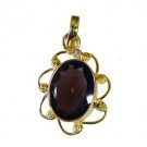 Riyogems Smoky Quartz 18-Kt Gold Plated Peace Pendants L 1.2in Gppsqu-76052