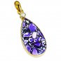 Riyogems Turquoise 18.Kt Y Gold Plating Scroll Pendant Jewelry L 2.1in Gpptur-82