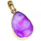 Riyogems Druzy Drusy Gold Plated India Leaf And Tree Pendant L 1.5in Gppdru-2402
