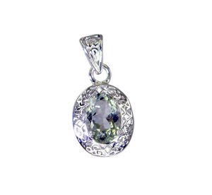 Riyo Green Amethyst Contemporary Designer Lion Pendants L 1.5in Spgam-28021