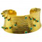 Riyo A Turquoise  18kt Gold Plated Lightweight Bangle W 1.25in Gpbmul-52012