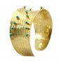 Riyo A Turquoise  18kt Gold Plated Lightweight Bangle W 1.25in Gpbmul-52012