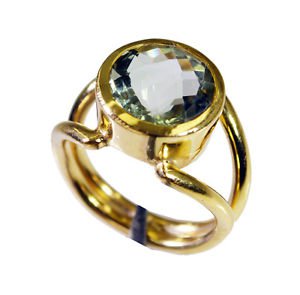 Riyo Green Amethyst 18 Ct Ygold Plating Ecclesiastical Ring Sz 6 Gprgam6-28064