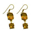 Riyogems Yellow Citrine Cz Copper 18kt Gold Plated Flattering Earring L 1.5in Gp