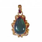 Riyogems Green Onyx Cheap Gold Plated Key Pendant L 1.2in Gppgon-30047