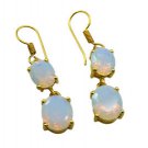 Riyogems White Fire Opal Cz Copper 18kt Gold Plated Toe Earring L 1.5in Gpefocz-