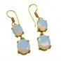 Riyogems White Fire Opal Cz Copper 18kt Gold Plated Toe Earring L 1.5in Gpefocz-