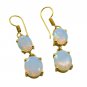 Riyogems White Fire Opal Cz Copper 18kt Gold Plated Toe Earring L 1.5in Gpefocz-