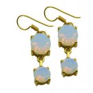 Riyogems White Fire Opal Cz Copper 18kt Gold Plated Toe Earring L 2.25in Gpefocz