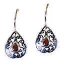 Riyo Red Garnet 925 Solid Sterling Silver Savvy Earring L 1.5in Segar-26090