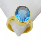 Riyo Blue Topaz Cz Gold Plated Jewelry Wedding Bands Sz 5 Gprbtcz5-92040