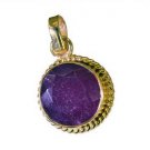 Riyogems Indi Ruby 18c Y Gold Plated Murano Glass Pendants L 1.5in Gppiru-34063