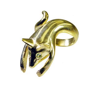 Riyo   Gemstone  18kt Gold Plated Mouse Ring Gprmouse65-240004