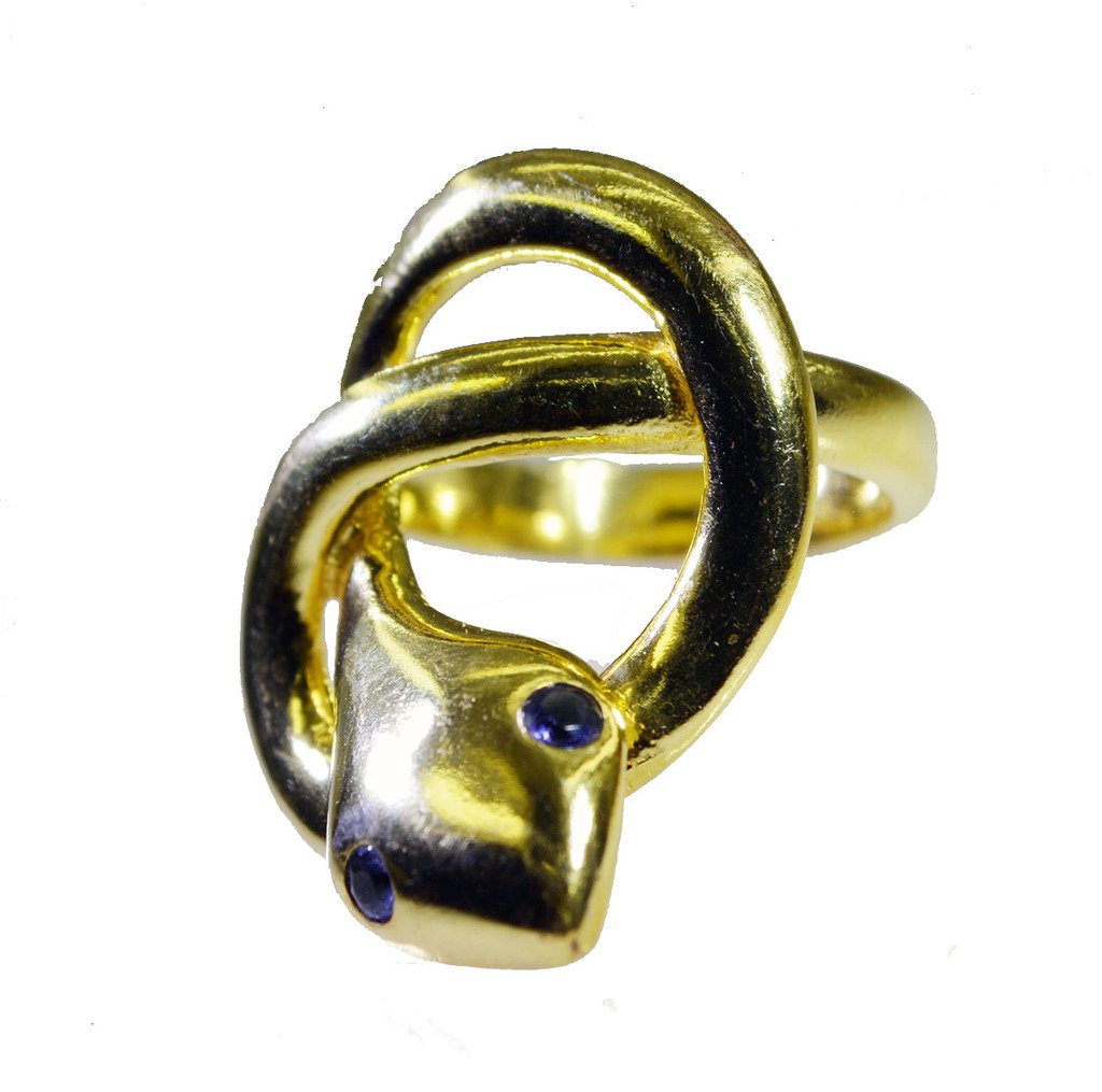Riyo   Gemstone  18kt Gold Plated Snake Ring Gprsna60-290013