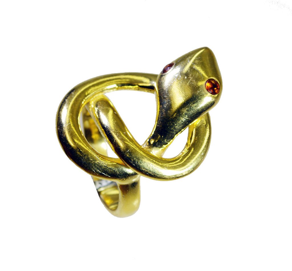 Riyo   Gemstone  18kt Gold Plated Snake Ring Gprsna75-290011