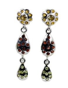 Riyo   Gemstone 925 Solid Sterling Silver Faceted Earring L 1.5in Semul-52010