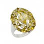 Riyo Yellow Citrine 925 Solid Sterling Silver Ornate Ring Srcit85-14077