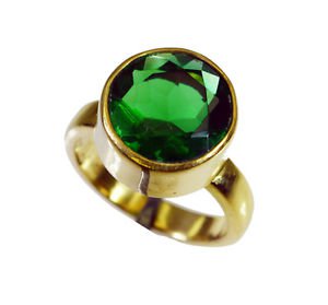 Riyo Emerald Cz 18 Ct Gold Plating Ecclesiastical Ring Sz 6 Gpremcz6-96072