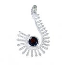 Riyo Garnet Modern Silver Jewellery Uk Large Silver Pendant L 1.7in Spgar-26093